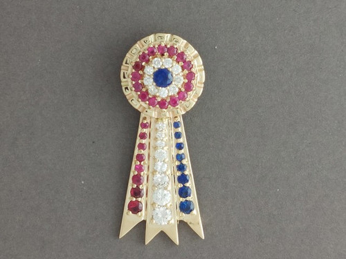 Rosette Top Prong With Stones On Strand Pendant