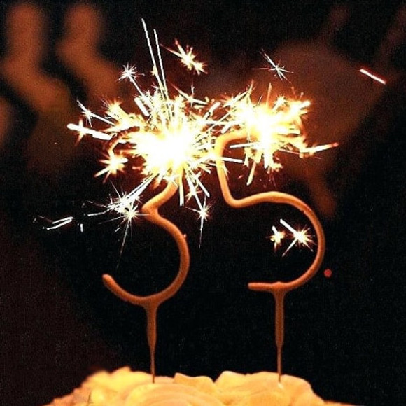 Happy Birthday cake with sparklers. Greeting card Stock Photo | Adobe Stock