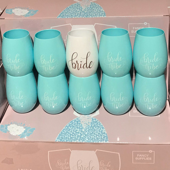 Bride Vibes and Bride Tribe Plastic Tumblers