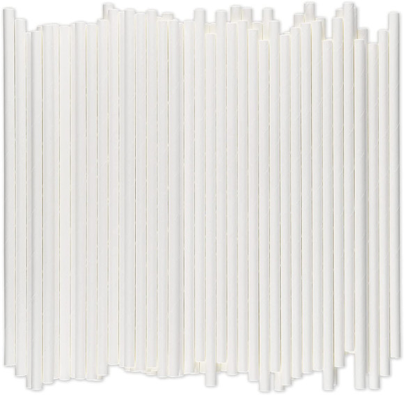 Paper Straws (Blank White) Bulk Pack (3,200 Straws per CASE) Wholesale | POSPaper