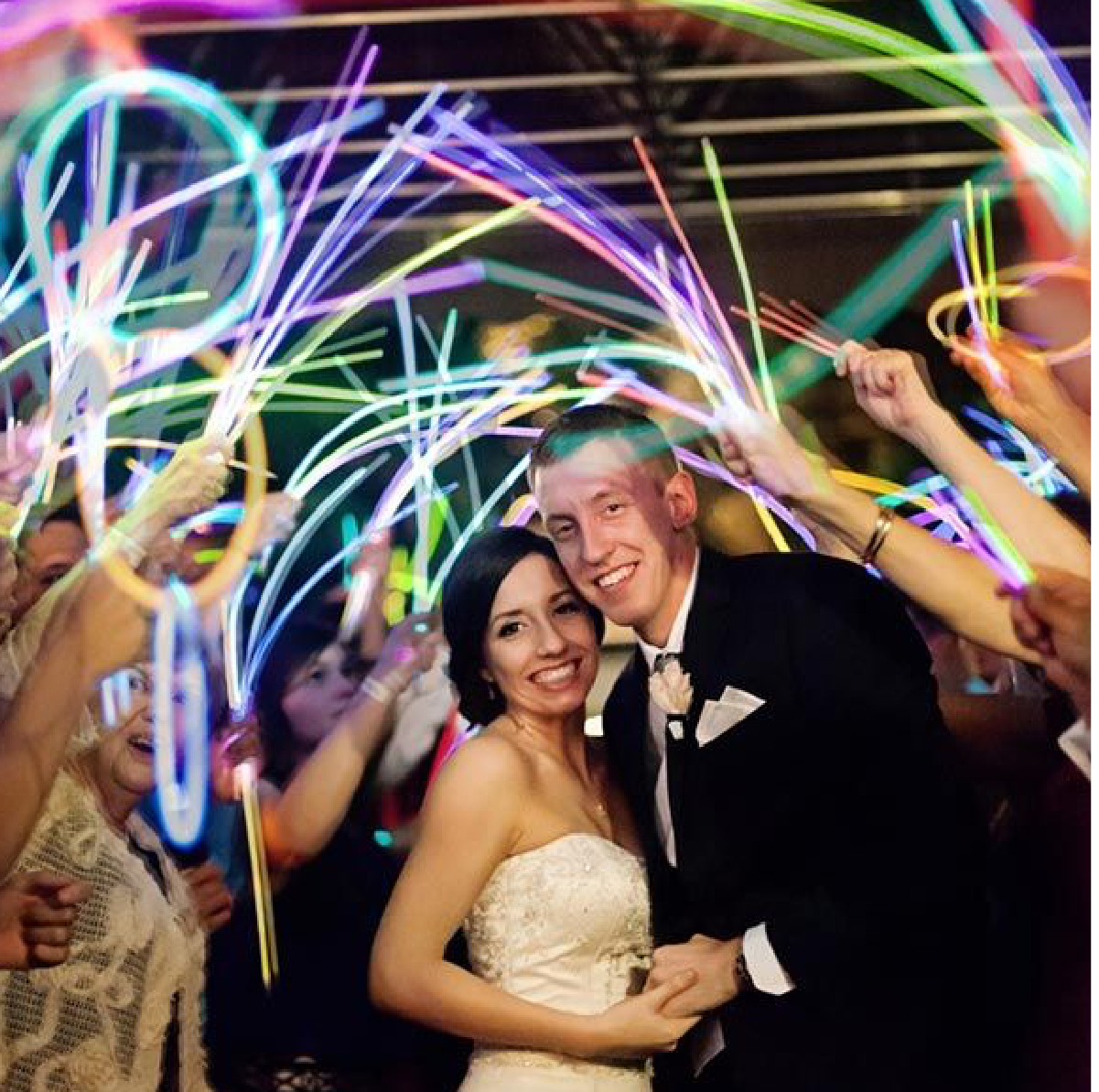 Glow stick wedding, Wedding reception dance floor, Wedding reception fun