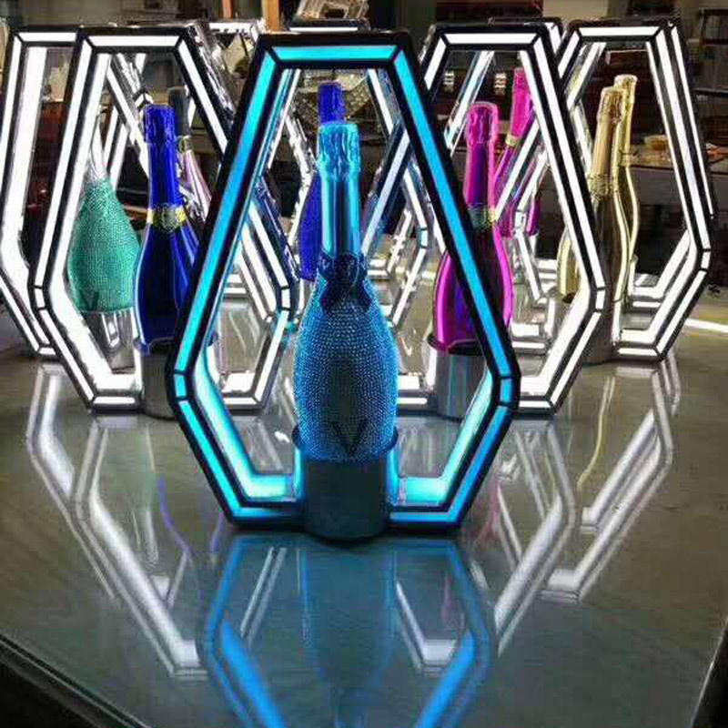 LED Bottle Presenter Unique Polygon King of Sparklers
