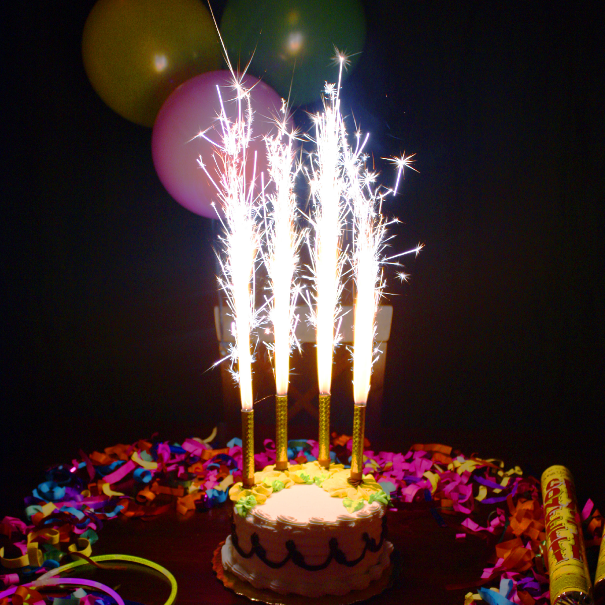 Pink Celebration Cake With Sparkler