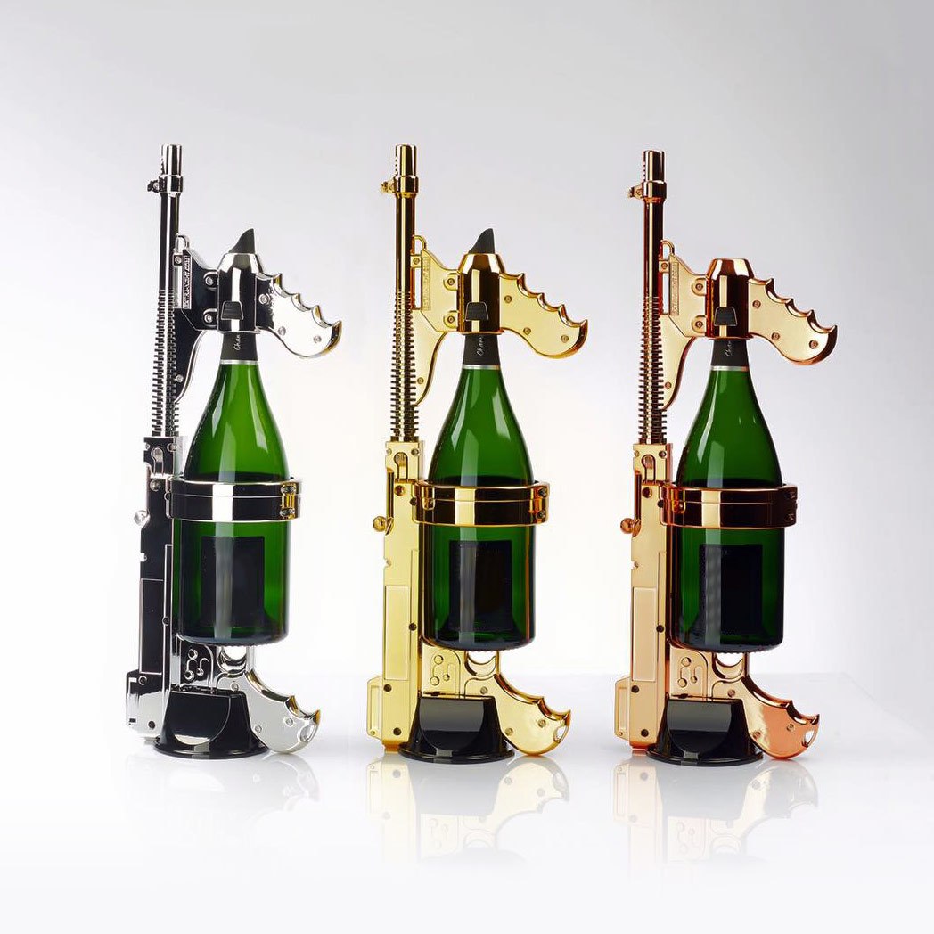 Premium Gold Metal Champagne Beer Gun Wine Bottle Sprayer Shooter