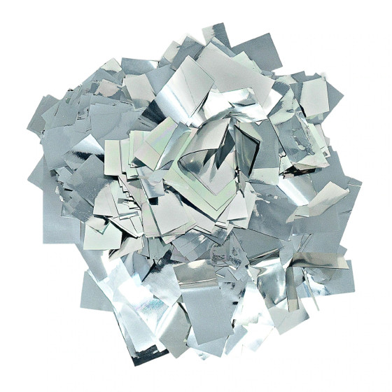 4 Metallic Silver Confetti Gift Bows, 48 Pack