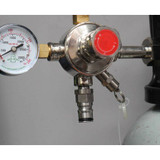 Ball Lock Post with 1/4" Bulkhead - example use on CO2 regulator