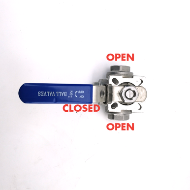 Ball Valve - 1/2" Three Way