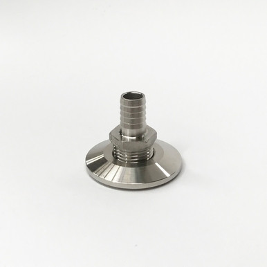 Tri-Clamp cap with 1/2" Female Thread - example with hose barb