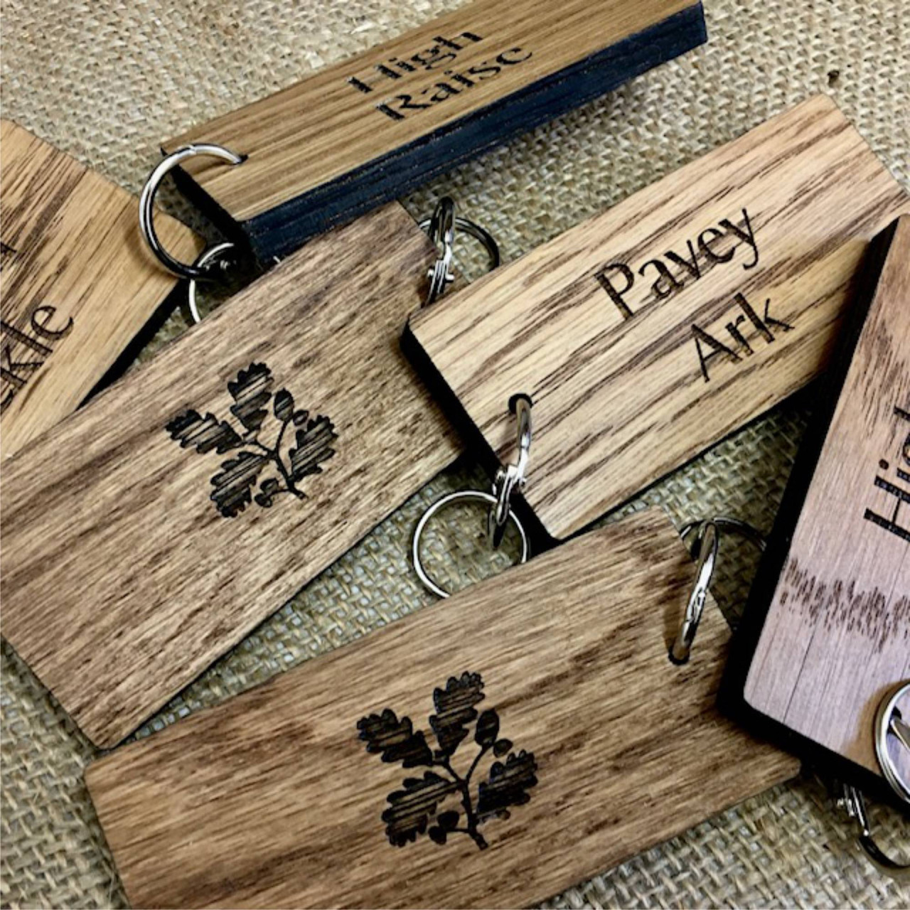 Personalised Keyrings Custom Keyfobs Wooden Keyring Oak Wood Bulk Wooden  Key Chain Oak Keyring Bulk Keyrings 