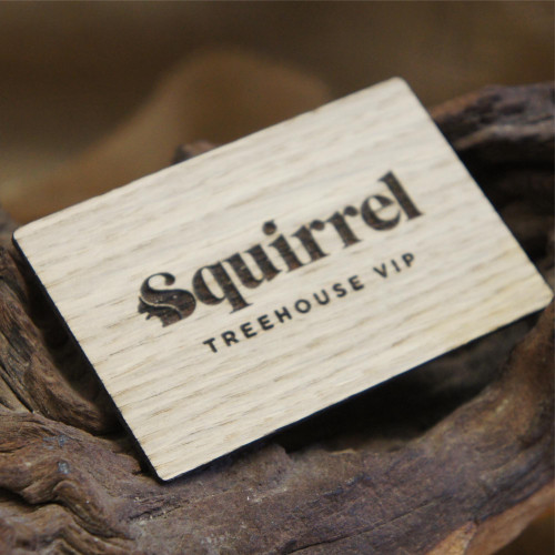 Oak veneered wooden engraved business cards