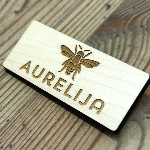 Engraved maple wooden badges