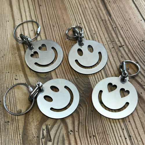 stainless steel handbag charms / stainless steel keyrings - Smiley Emoji