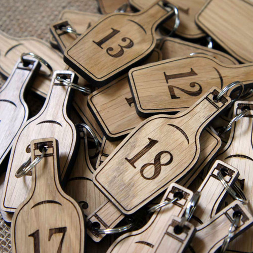 engraved oak keyrings for holiday parks and lodges