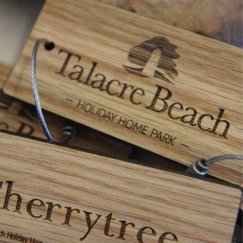 rustic oak keyrings for holiday parks and lodges