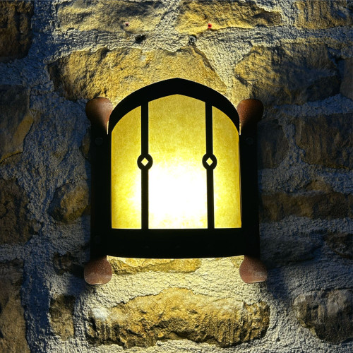 Corten steel wall light surround - ideal for hotels, restaurants, cafés, bars, and receptions