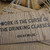 Pub Signs and Notices - "Work is the Curse" pub / bar sign produced from 4mm veneered oak mdf.