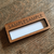 Engraved wooden badges with window area for self write personalisation