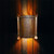 outdoor corten steel curved wall light patio installation