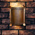 outdoor corten steel curved wall light patio installation