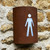 Corten steel curved light with mens toilet symbol