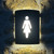 Corten steel curved light with women's / ladies toilet symbol