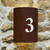 Corten steel curved light with building or house number