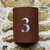 Corten steel curved light with building or house number