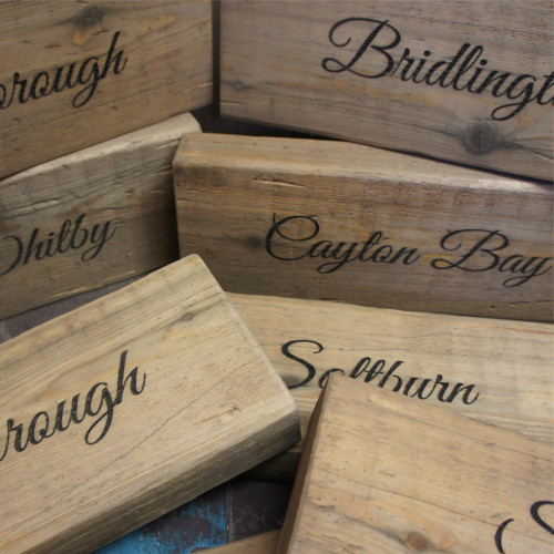 Rustic wooden house name and number signs Larch house signs