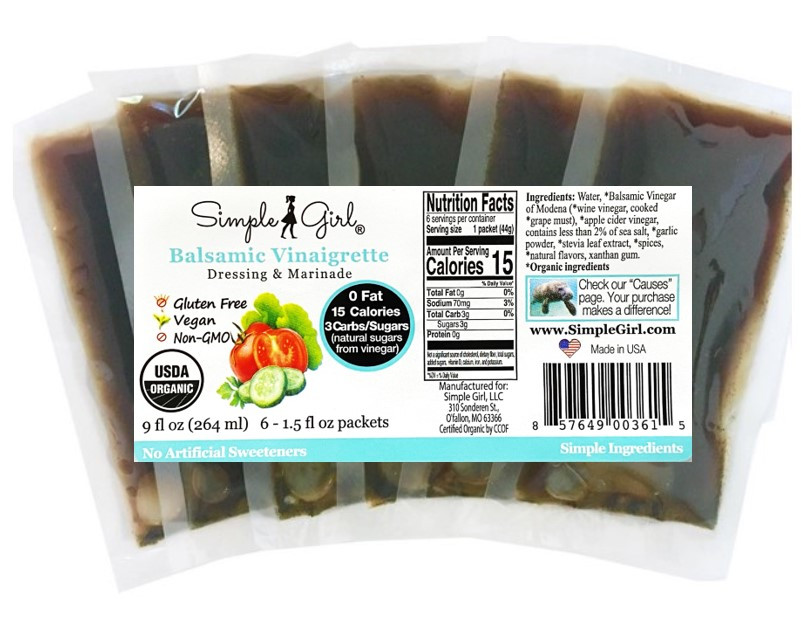 Balsamic Vinaigrette Low Sugar Dressing Packets Stevia Sweetened