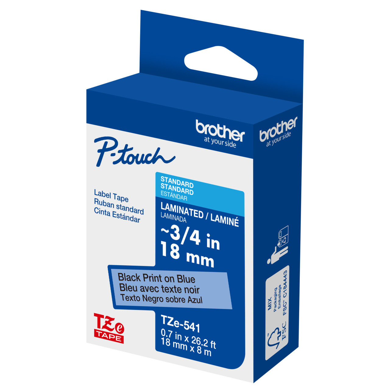 Brother Tze-541 Black on Blue P-touch Tape TZ541 ptouch label