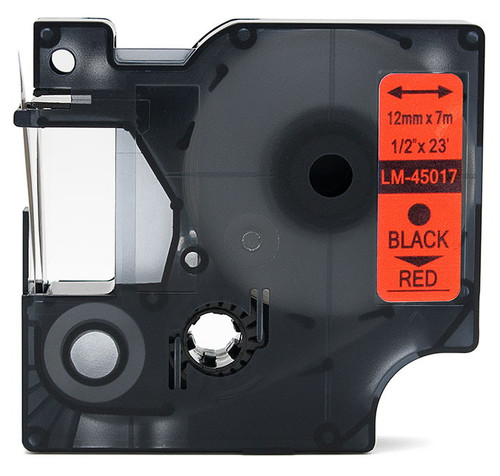 Compatible Dymo 45017 1/2" Black on Red D1 Tape Compatible Dymo 45017 1/2" Black on Red D1 Tape