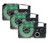 Compatible XR-12GN 1/2 In Black on Green Tape Cassette, 3/Pack