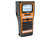 Rugged Brother P-touch PTE560BT handheld label maker on construction site table beside tools and wiring harnesses.