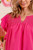 Sienna Shirred Ruffle Sleeve Top Fuchsia