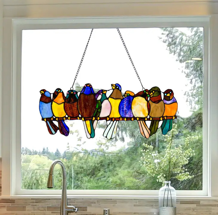 Multi Color Bird Window Hanging