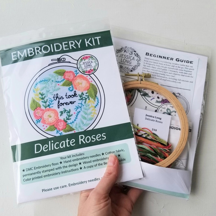 Delicate Rose Embroidery Kit