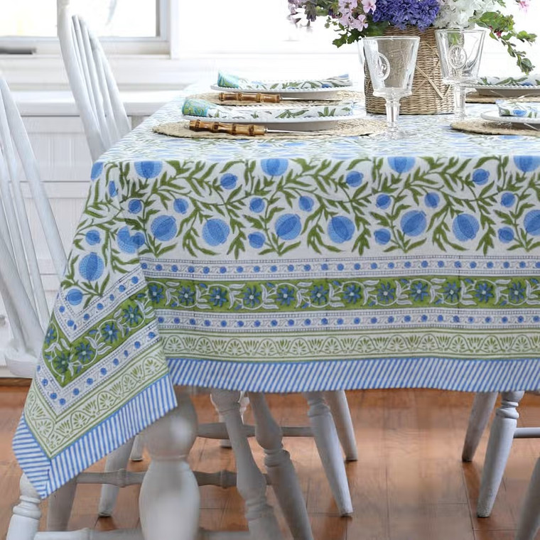 Pomegranate Blue Tablecloth