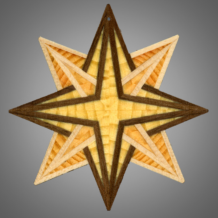 Translucent 8 point star ornament