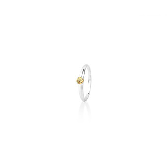 Topaz  (November)  Petite Solitaire Ring - Sterling Silver 925  - Please allow 10 - 15 working days for manufacturing.