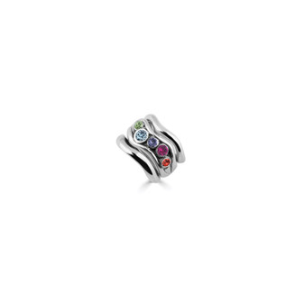 Rainbow Expression Icon Ring Set In Sterling Silver 925    - Please allow 10 -15 working days for manufacturing.