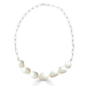 Mira Bold Pearl Sterling Silver Chain Necklace