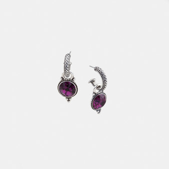 Amethyst Swarovski Crystal Pretty Woman Earrings (hoops included)