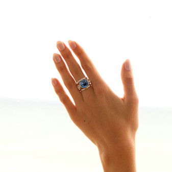 Rock Princess Sterling Silver Denim Ring   - Please allow 10 -15 working days for manufacturing.