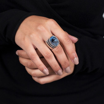 Denim Sterling Silver Kierra Ring - Please allow 10 -15 working days for manufacturing