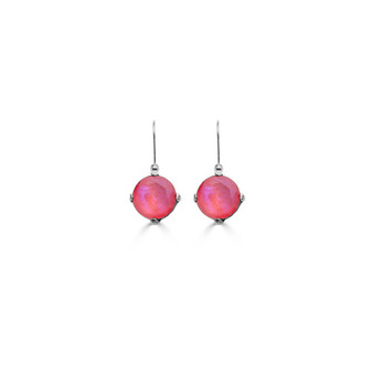 Pink opal crystal drop earrings