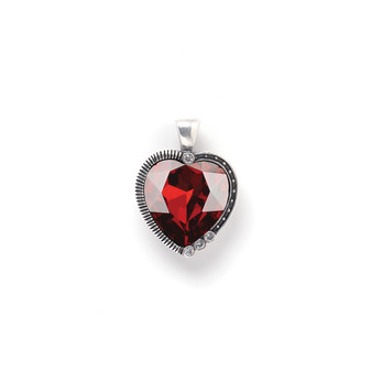 Red Magma Swarovski Crystal 28mm Heart Enhancer. EN823