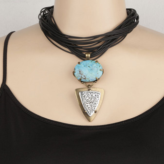 Turq Bronze Pendant. EN912