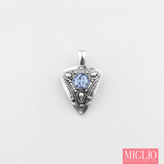 Light Blue Sapphire Triangular Pendant. EN1190