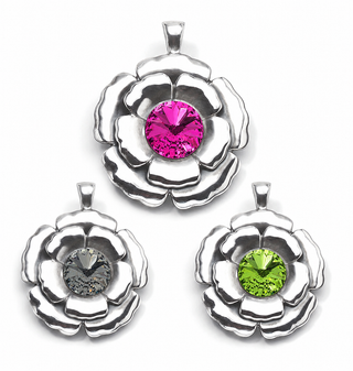 Peridot Camelia Flower Pendant.