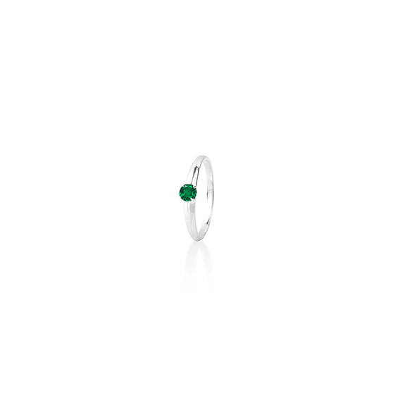 Emerald (May) Petite Solitaire Ring - Sterling Silver 925  - Please allow 10 - 15 working days for manufacturing.